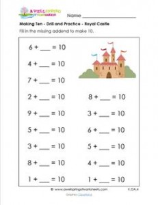 making ten - drill and practice - royal castle