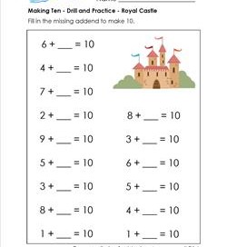 making ten - drill and practice - royal castle