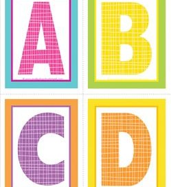 medium alphabet letters - plaid and polka dot - ABCD