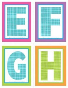 medium alphabet letters - plaid and polka dot - EFGH
