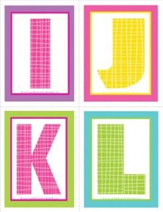 medium alphabet letters - plaid and polka dot _IJKL