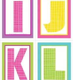 medium alphabet letters - plaid and polka dot _IJKL