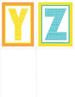 medium alphabet letters - plaid and polka dot - YZ