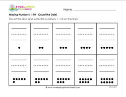 missing numbers 1-10 count the dots