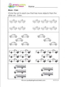 More - Cars - Comparison Worksheets