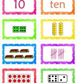 number cards matching game - number 10