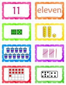 number cards matching game - number 11