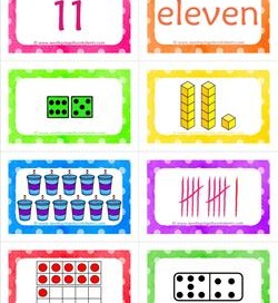 number cards matching game - number 11