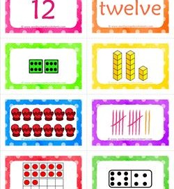 number cards matching game - number 12