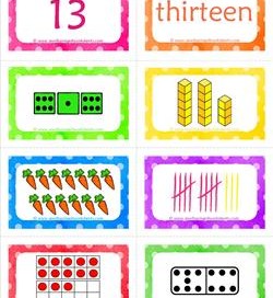 number cards matching game - number 13