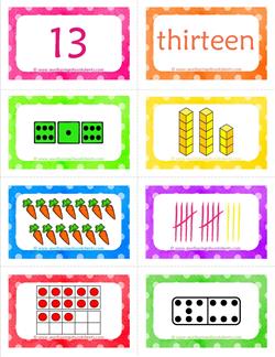 number cards matching game - number 13