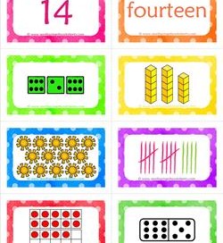 number cards matching game - number 14