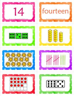 number cards matching game - number 14
