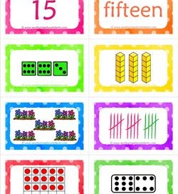 number cards matching game - number 15