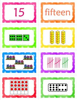 number cards matching game - number 15