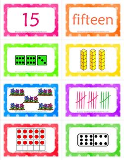 number cards matching game - number 15