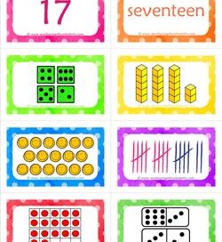 number cards matching game - number 17