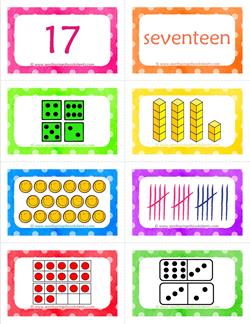 number cards matching game - number 17