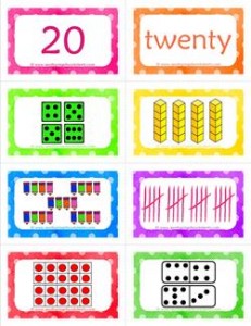 number cards matching game - number 20