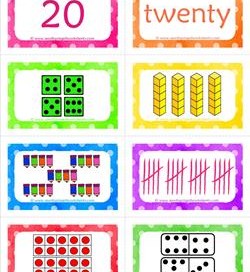 number cards matching game - number 20