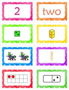 number cards matching game - number 2