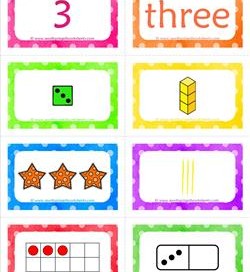 number cards matching game - number 3