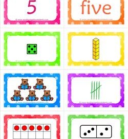 number cards matching game - number 5