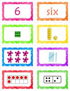 number cards matching game - number 6