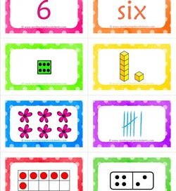 number cards matching game - number 6