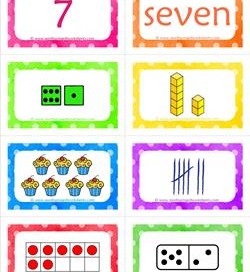 number cards matching game - number 7