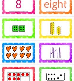 number cards matching game - number 8