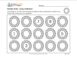 Number Order - Sunny Sunflowers
