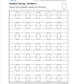 number tracing - number 0