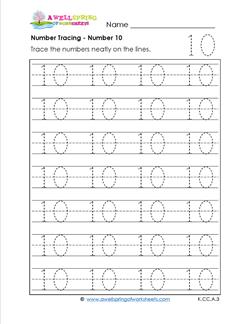 number tracing - number 10