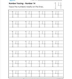 number tracing - number 14
