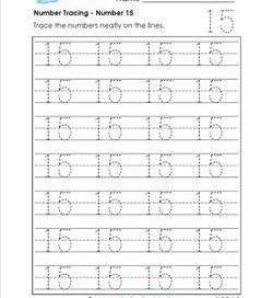 number tracing - number 15