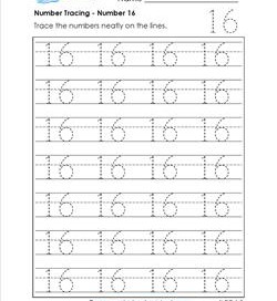 number tracing - number 16