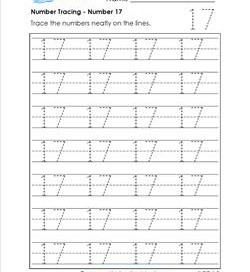 number tracing - number 17