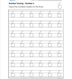 number tracing - number 6