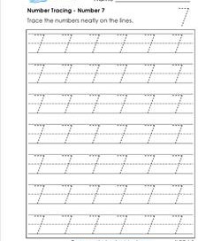 number tracing - number 7
