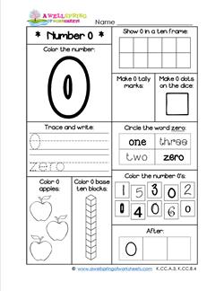 Number Worksheets - Number 0 Worksheet