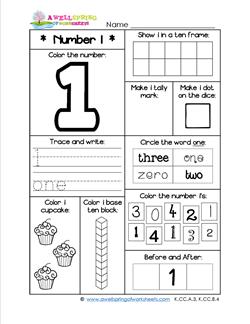 Number Worksheets - Number 1 Worksheet