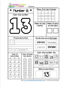 Number Worksheets - Number 13 Worksheet