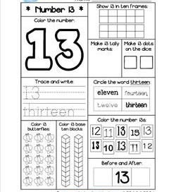 Number Worksheets - Number 13 Worksheet