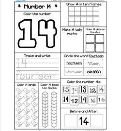 Number Worksheets - Number 14 Worksheet