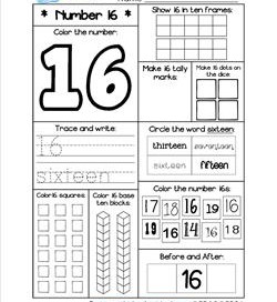 Number Worksheets - Number 16 Worksheet