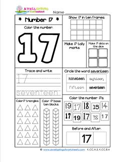 Number Worksheets - Number 17 Worksheet