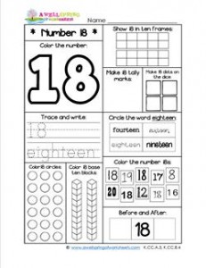 Number Worksheets - Number 18 Worksheet