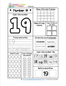 Number Worksheets - Number 19 Worksheet