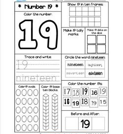 Number Worksheets - Number 19 Worksheet